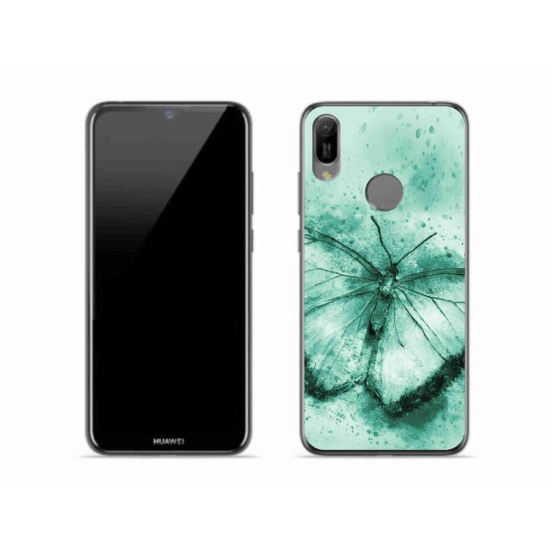 Gél tok mmCase mobiltelefonhoz Huawei Y6 (2019) - zöld pillangó