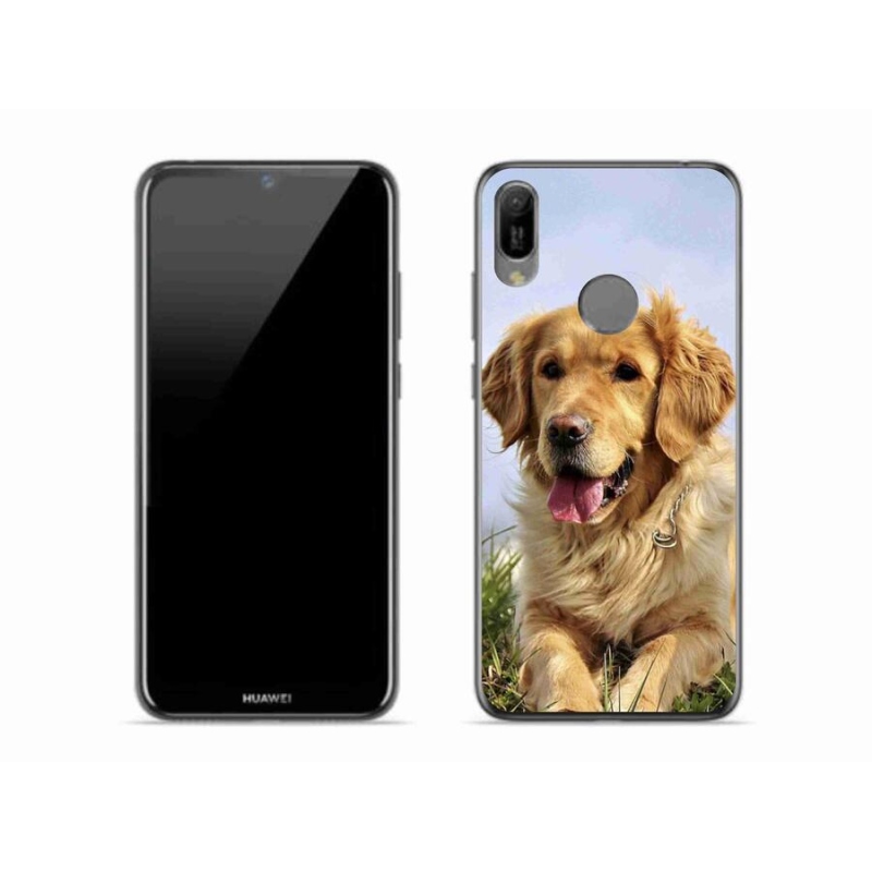 Gél tok mmCase a mobil Huawei Y6 (2019) - arany retrieverhez