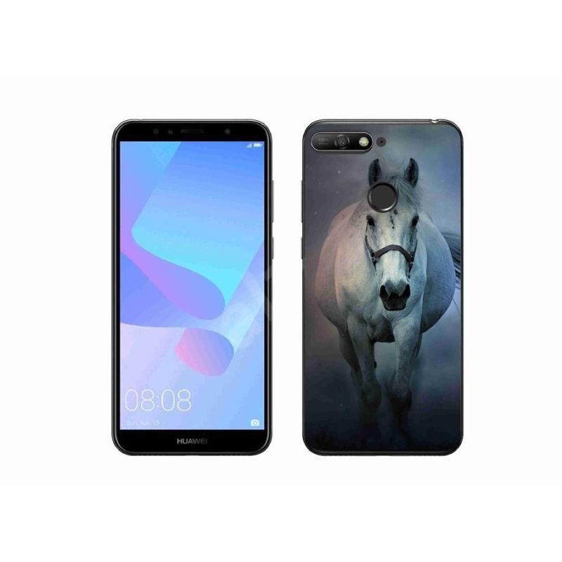 Gél tok mmCase a Huawei Y6 Prime 2018-hoz - futó fehér ló