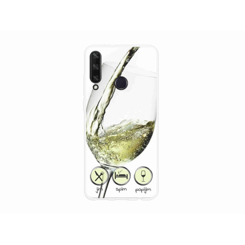 Gél tok mmCase mobil Huawei Y6p - borospohár fehér