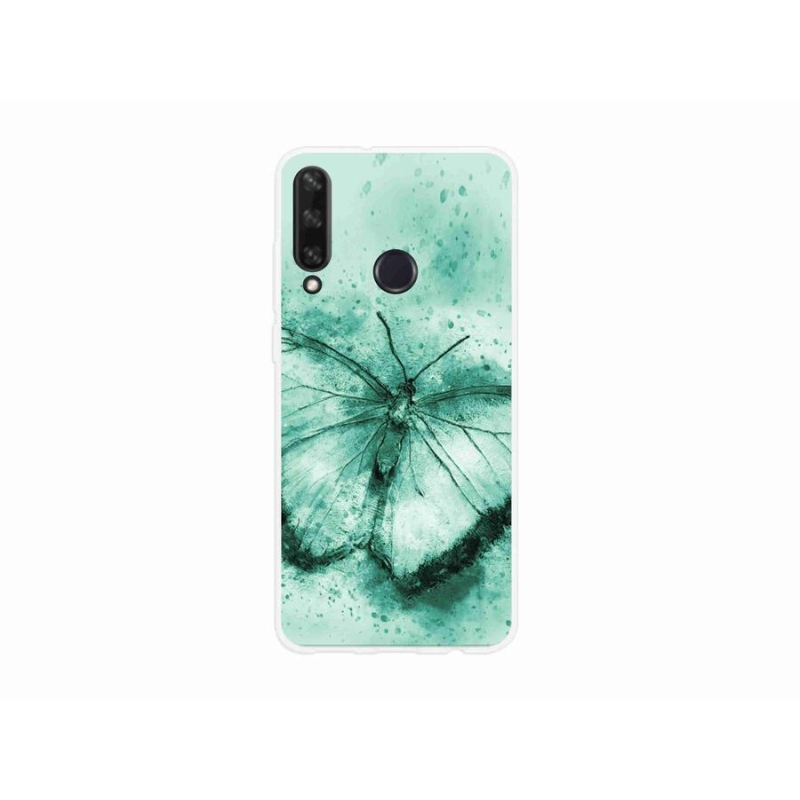 Gél tok mmCase a mobil Huawei Y6p - zöld pillangóhoz