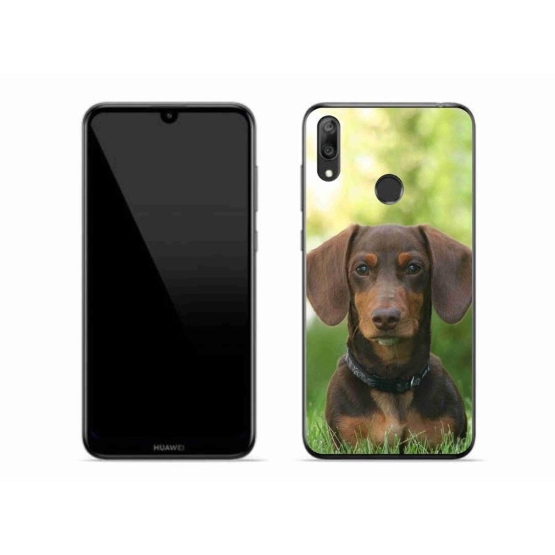 Gél tok mmCase mobiltelefonhoz Huawei Y7 (2019) - barna tacskó