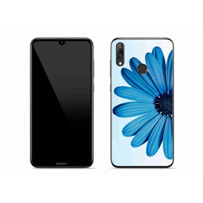 Gél tok mmCase mobil Huawei Y7 (2019) - kék margaréta