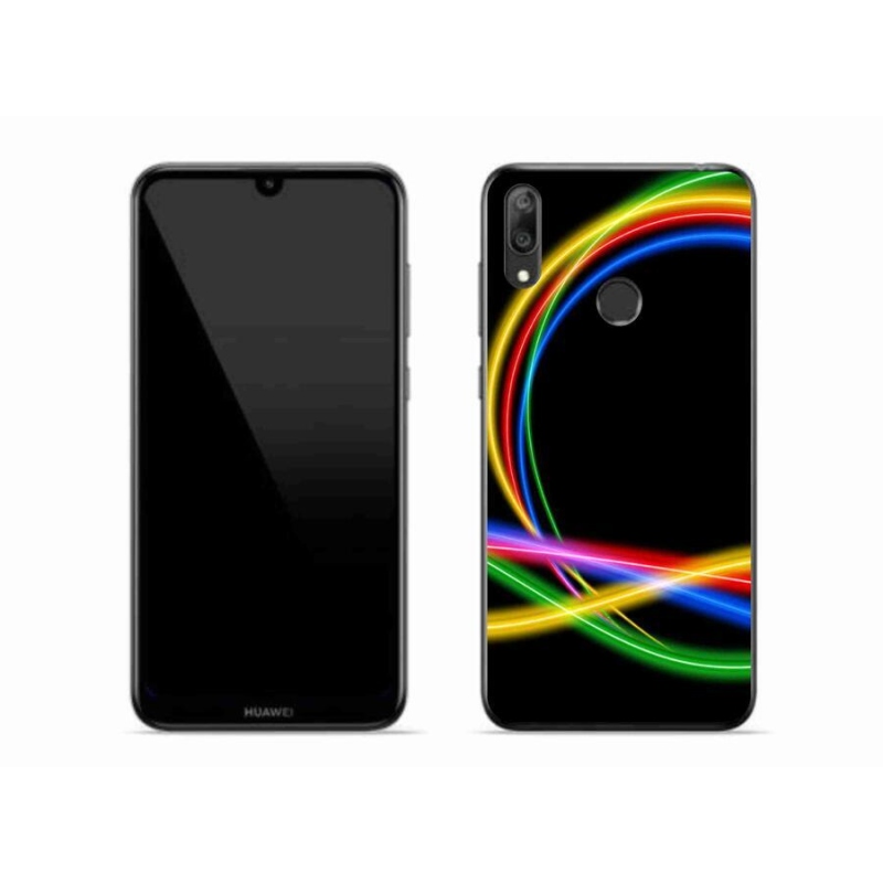 Gél tok mmCase a mobil Huawei Y7 (2019) - neon körökre