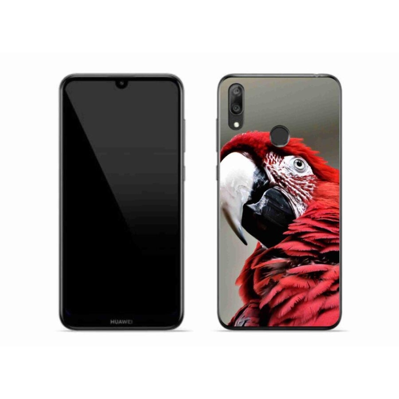 Gél tok mmCase mobiltelefonhoz Huawei Y7 (2019) - papagáj ara piros