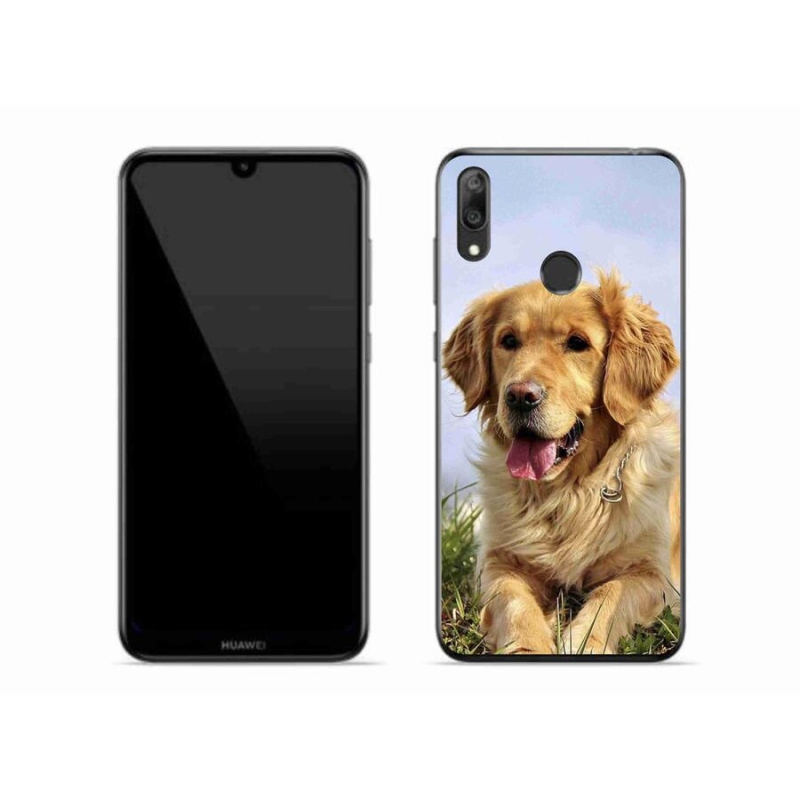 Gél tok mmCase a mobil Huawei Y7 (2019) - arany retrieverhez