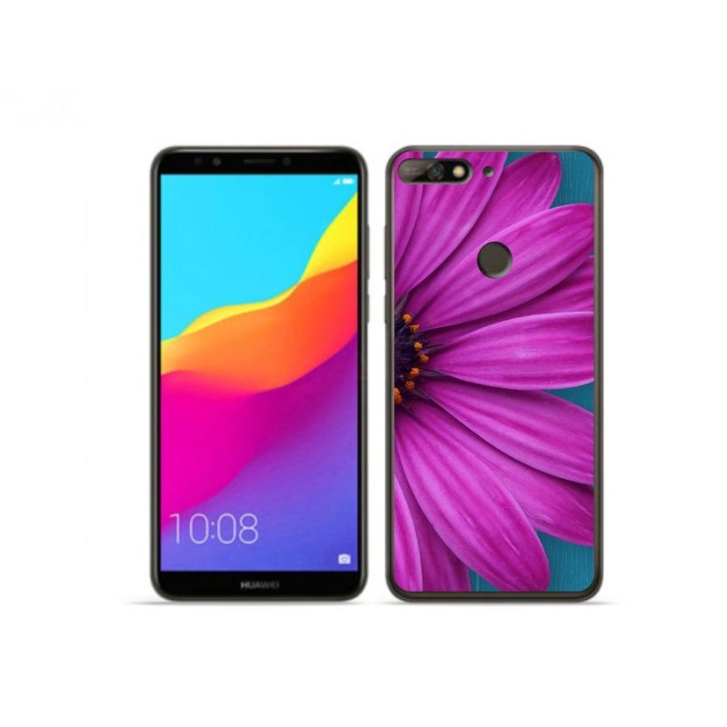 Gél tok mmCase mobiltelefonhoz Huawei Y7 Prime (2018) - lila margaréta