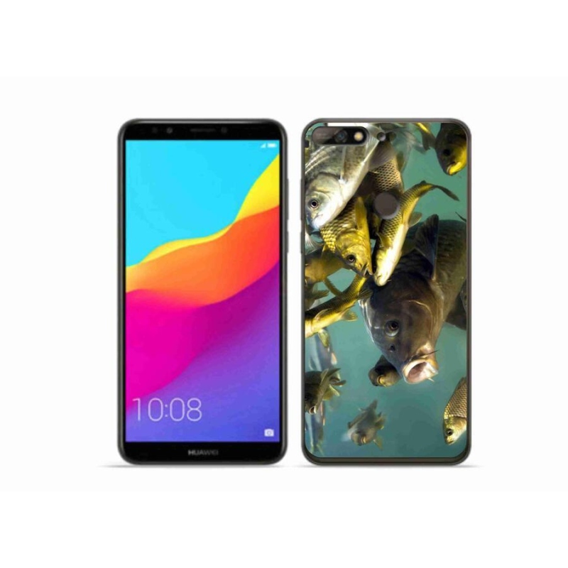 Gél tok mmCase a mobil Huawei Y7 Prime (2018) - halak iskolája számára