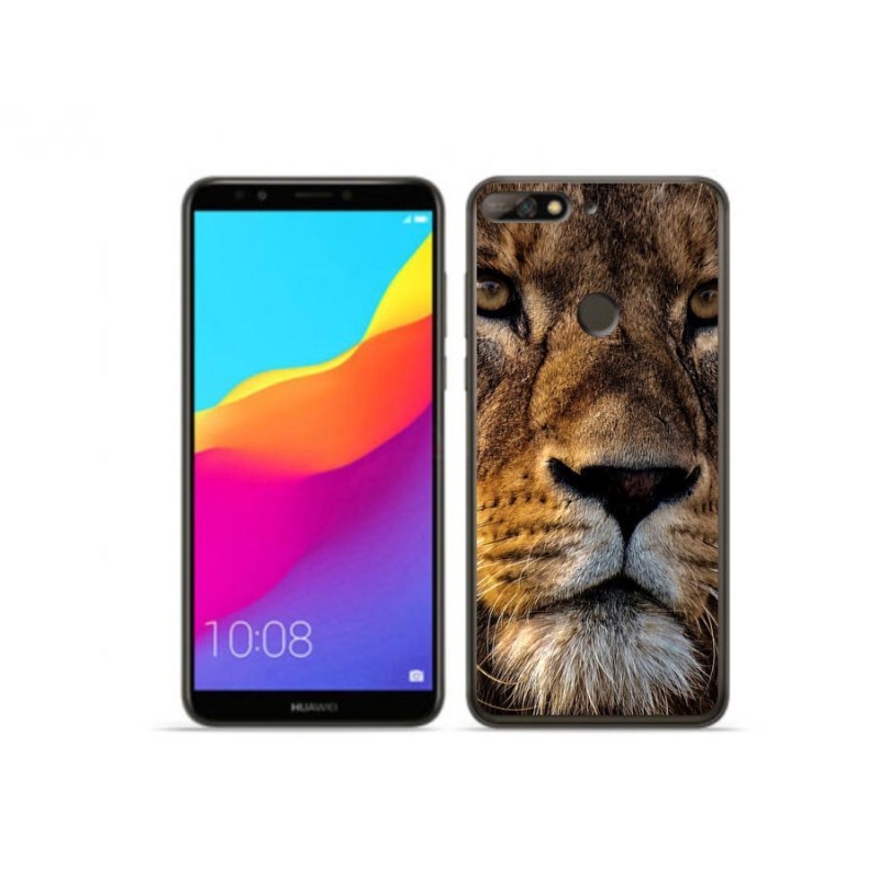 Gél tok mmCase a Huawei Y7 Prime (2018) számára - oroszlán