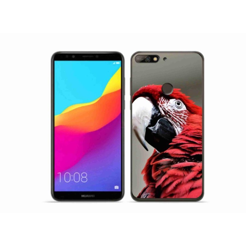 Gél tok mmCase mobiltelefonhoz Huawei Y7 Prime (2018) - papagáj ara piros