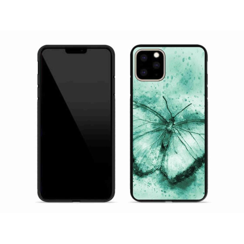 Gél tok mmCase iPhone 11 Pro Max készülékhez - zöld pillangó