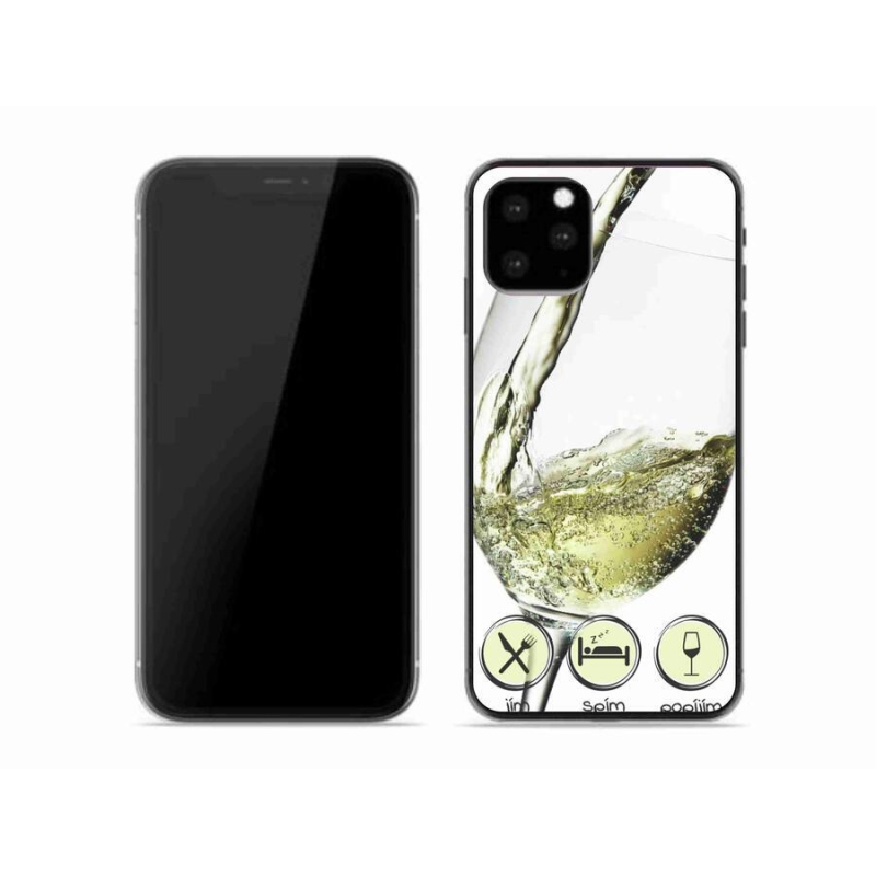 Gél tok mmCase iPhone 11 Pro készülékhez - borospohár fehér