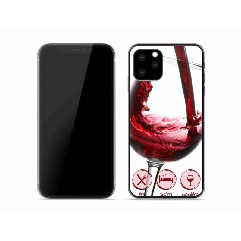 Gél tok mmCase iPhone 11 Pro készülékhez - borospohár piros