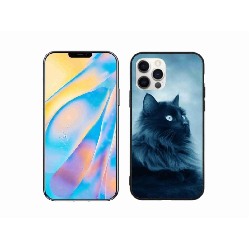 Gél tok mmCase iPhone 12 készülékhez - fekete macska 1