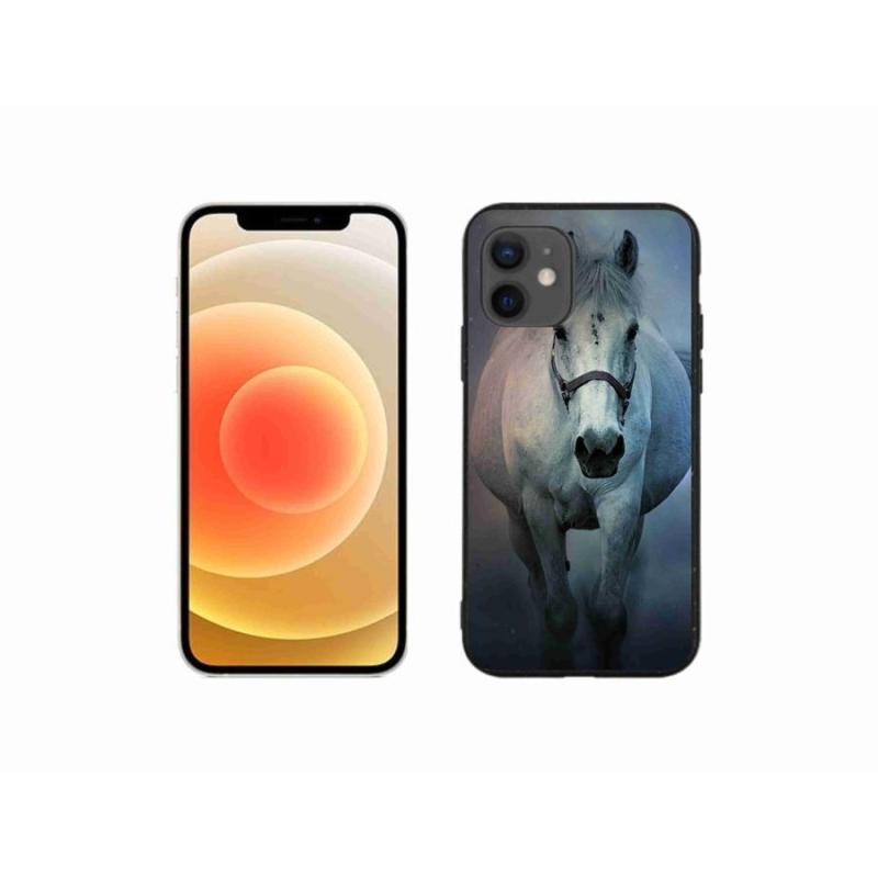 Gél tok mmCase iPhone 12 mini készülékhez - futó fehér ló