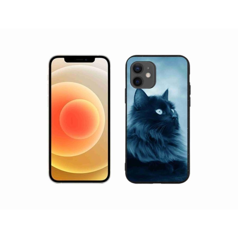 Gél tok mmCase iPhone 12 mini készülékhez - fekete macska 1