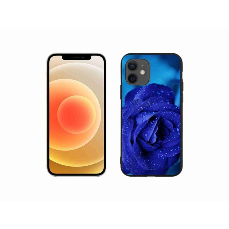 Gél tok mmCase iPhone 12 mini készülékhez - kék rózsa