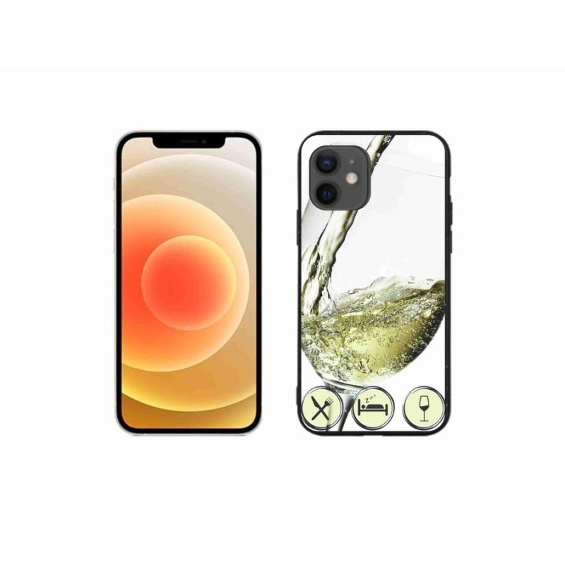 Gél tok mmCase iPhone 12 mini készülékhez - borospohár fehér