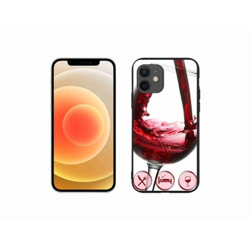 Gél tok mmCase iPhone 12 mini készülékhez - borospohár piros