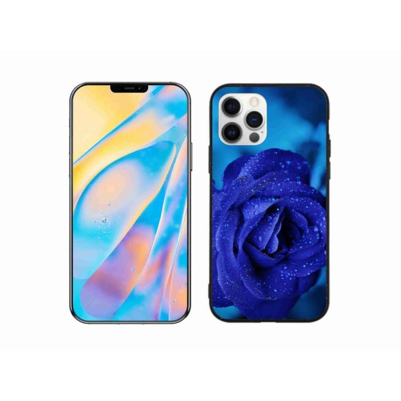 Gél tok mmCase iPhone 12 készülékhez - kék rózsa