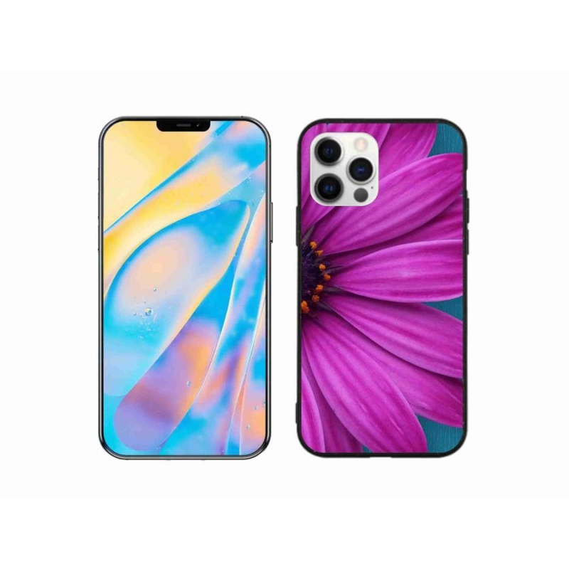 Gél tok mmCase iPhone 12 Pro készülékhez - lila százszorszép