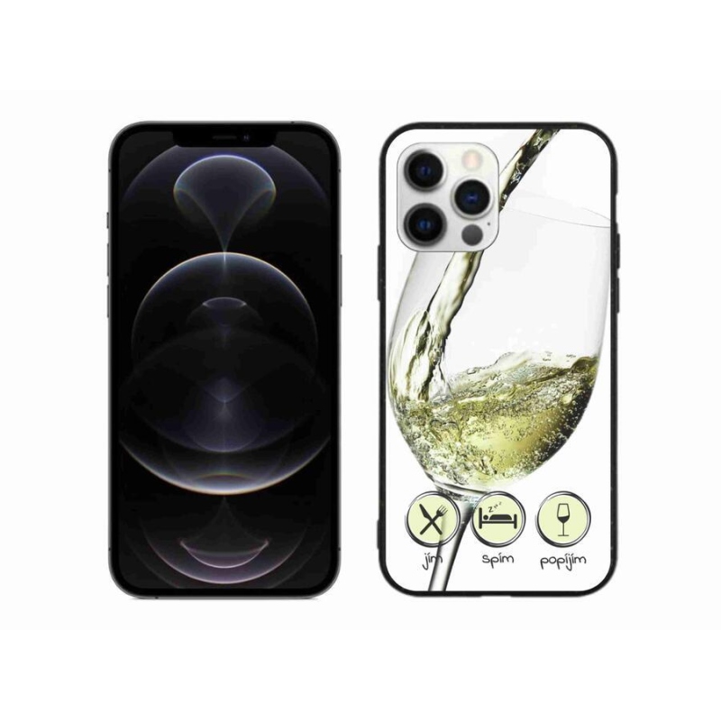 Gél tok mmCase iPhone 12 Pro Max készülékhez - borospohár fehér
