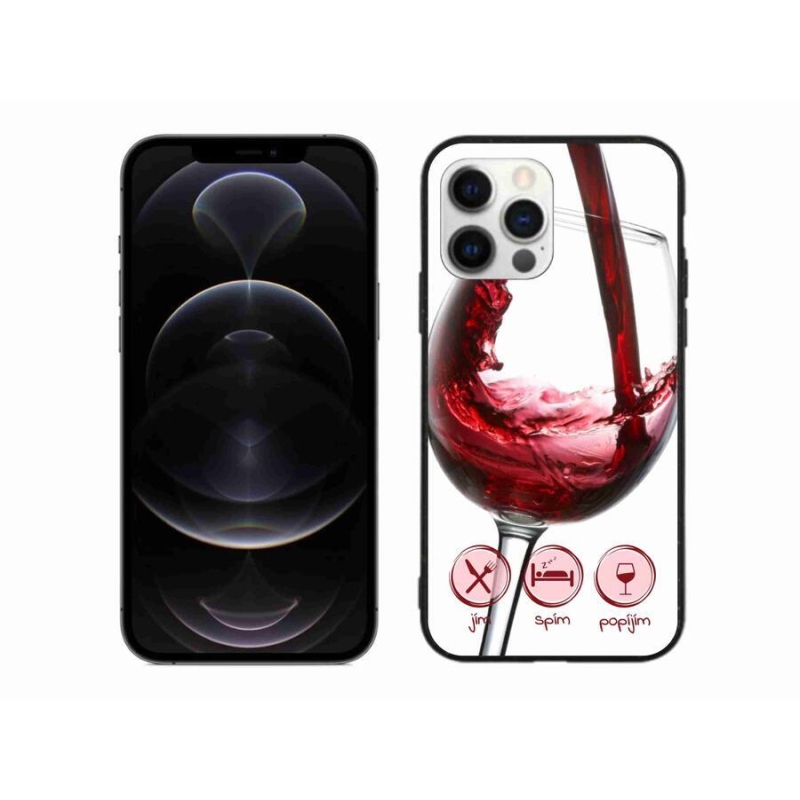 Gél tok mmCase iPhone 12 Pro Max készülékhez - borospohár piros
