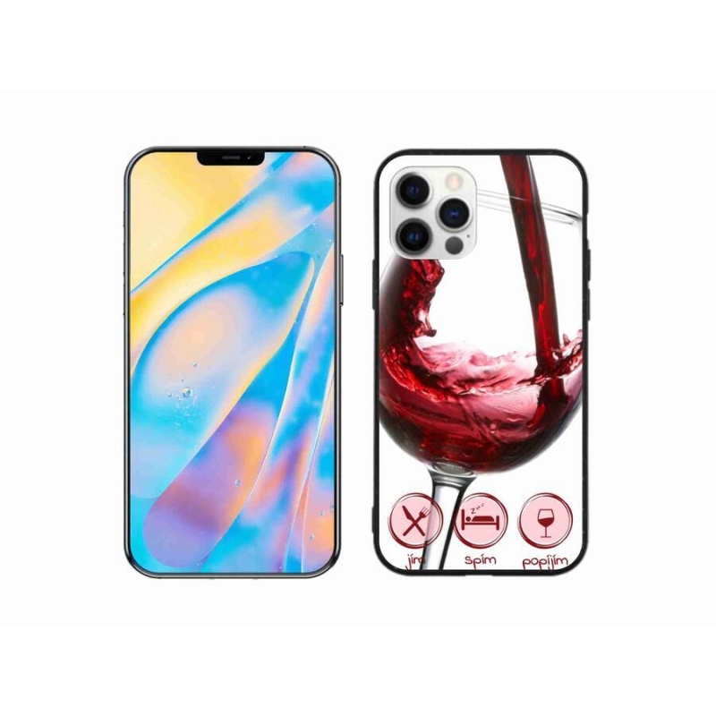 Gél tok mmCase iPhone 12 Pro készülékhez - borospohár piros