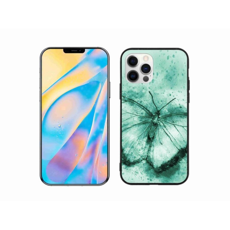 Gél tok mmCase iPhone 12 készülékhez - zöld pillangó