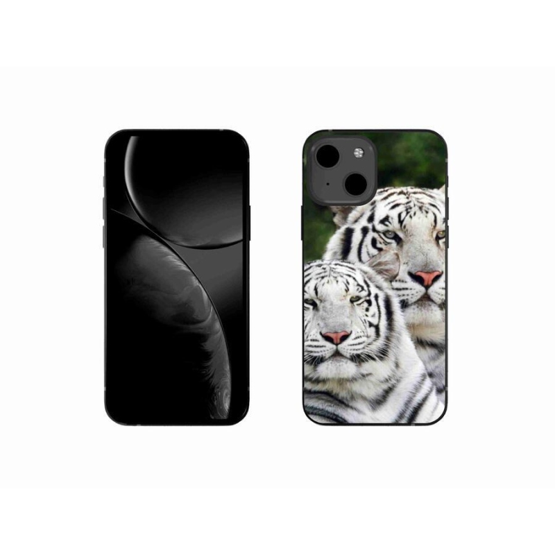 Gél tok mmCase iPhone 13 mini 5.4 készülékhez - fehér tigrisek