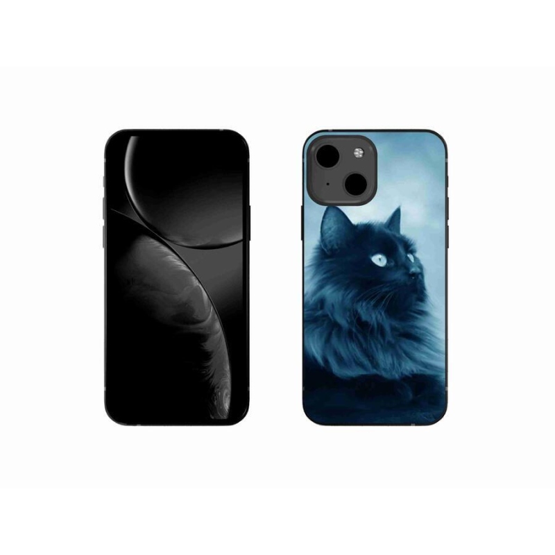 Gél tok mmCase iPhone 13 mini 5.4 - fekete macska 1