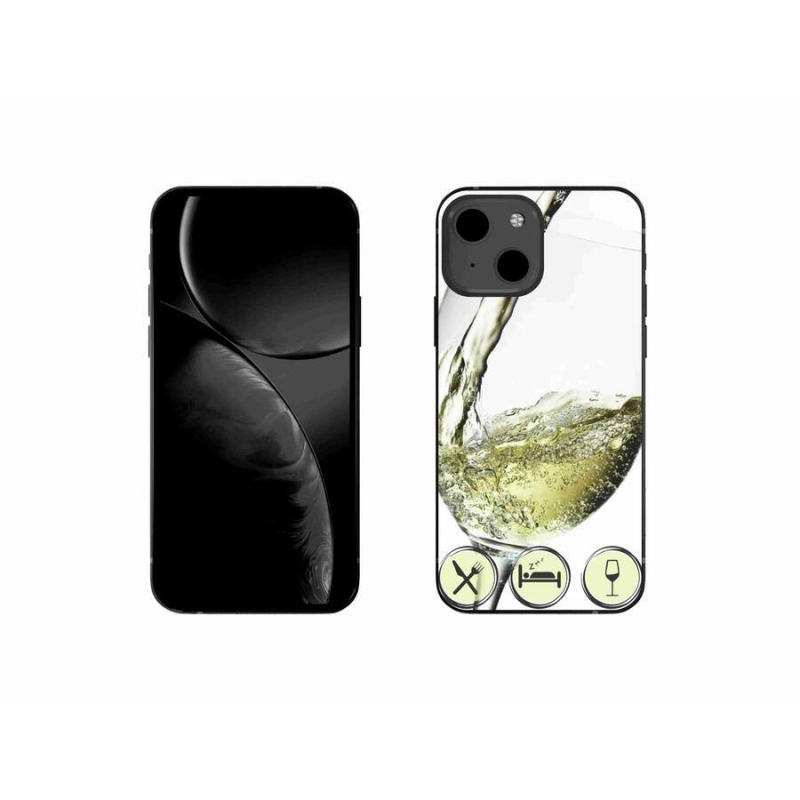 Gél tok mmCase iPhone 13 mini 5.4 készülékhez - borospohár fehér