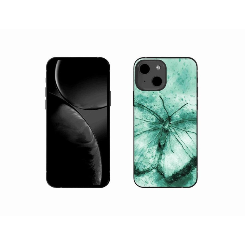 Gél tok mmCase iPhone 13 mini 5.4 készülékhez - zöld pillangó