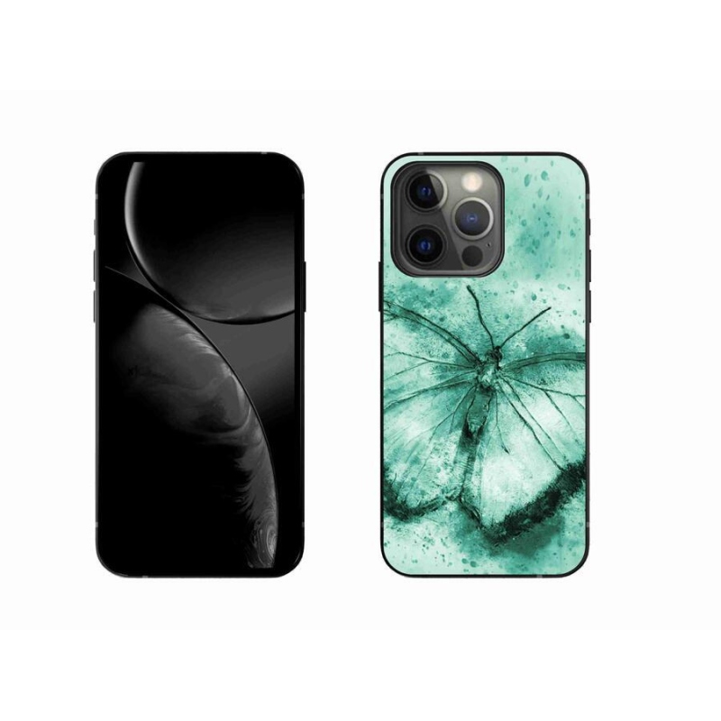 Gél tok mmCase iPhone 13 Pro 6.1 készülékhez - zöld pillangó