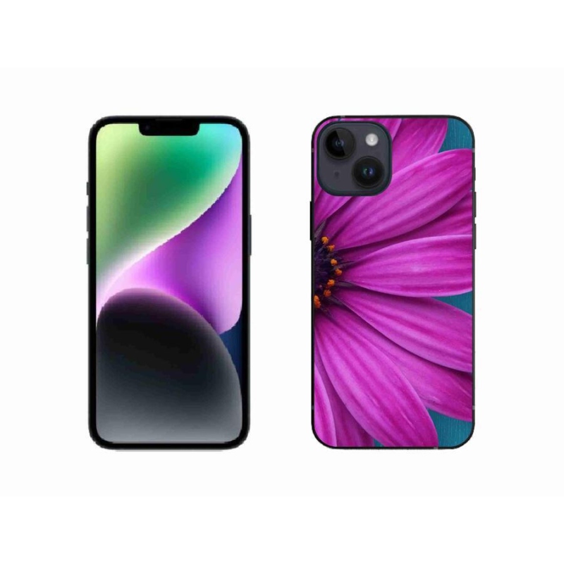 Gél tok mmCase iPhone 14 készülékhez - lila margaréta