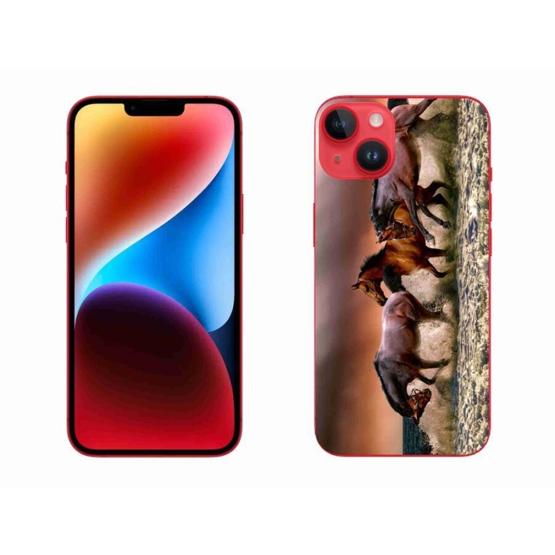 Gél tok mmCase iPhone 14 Plus készülékhez - lovak 1