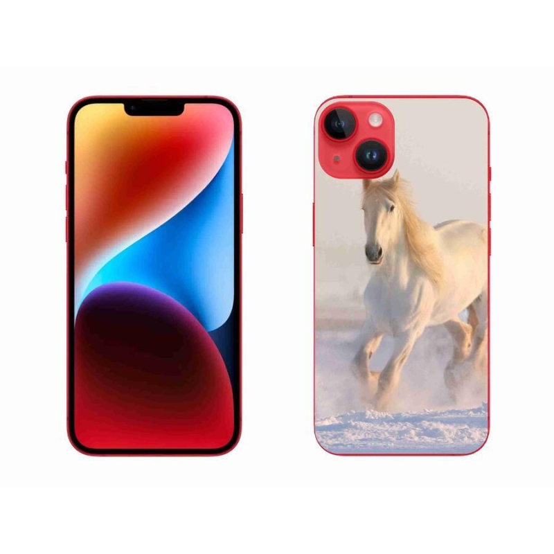 Gél tok mmCase iPhone 14 Plus készülékhez - ló a hóban