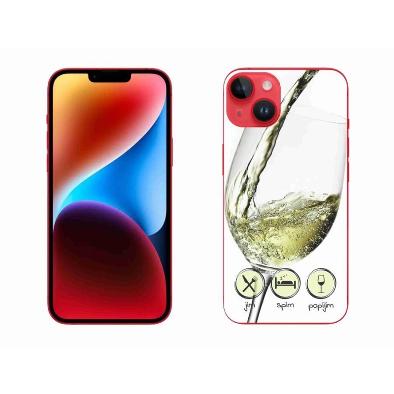 Gél tok mmCase iPhone 14 Plus készülékhez - borospohár fehér