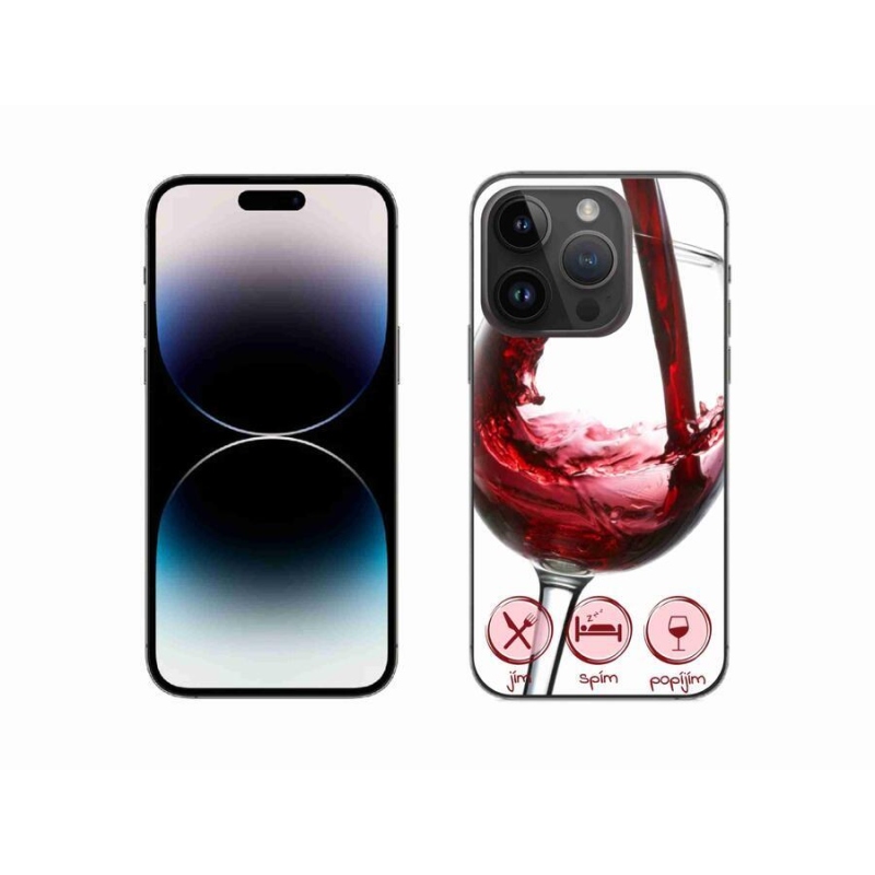 Gél tok mmCase iPhone 14 Pro 6.1 készülékhez - borospohár piros