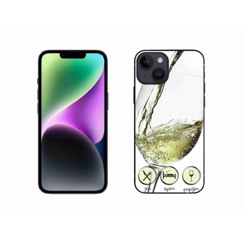 Gél tok mmCase iPhone 14 készülékhez - borospohár fehér