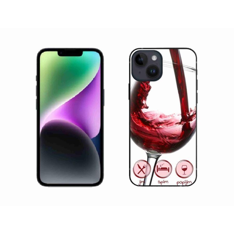 Gél tok mmCase iPhone 14 készülékhez - borospohár piros