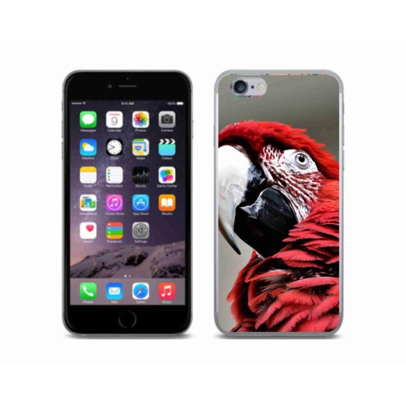 Gél tok mmCase iPhone 6/6S készülékhez - papagáj ara piros