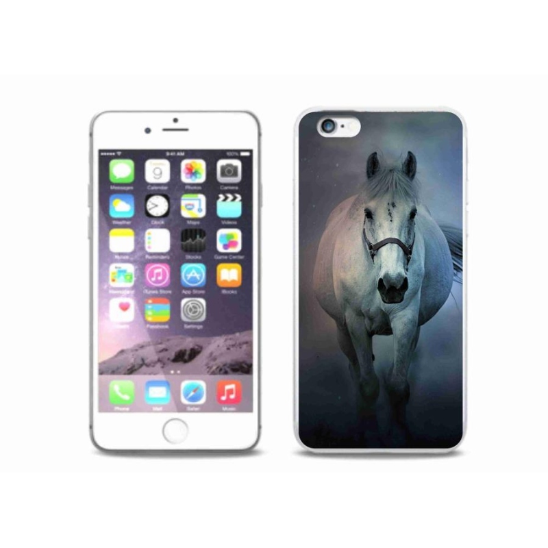 Gél tok mmCase iPhone 6/6S Plus készülékhez - futó fehér ló