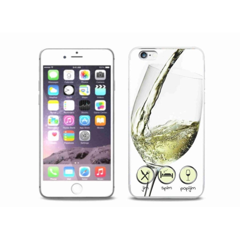 Gél tok mmCase iPhone 6 Plus/6S Plus készülékhez - borospohár fehér