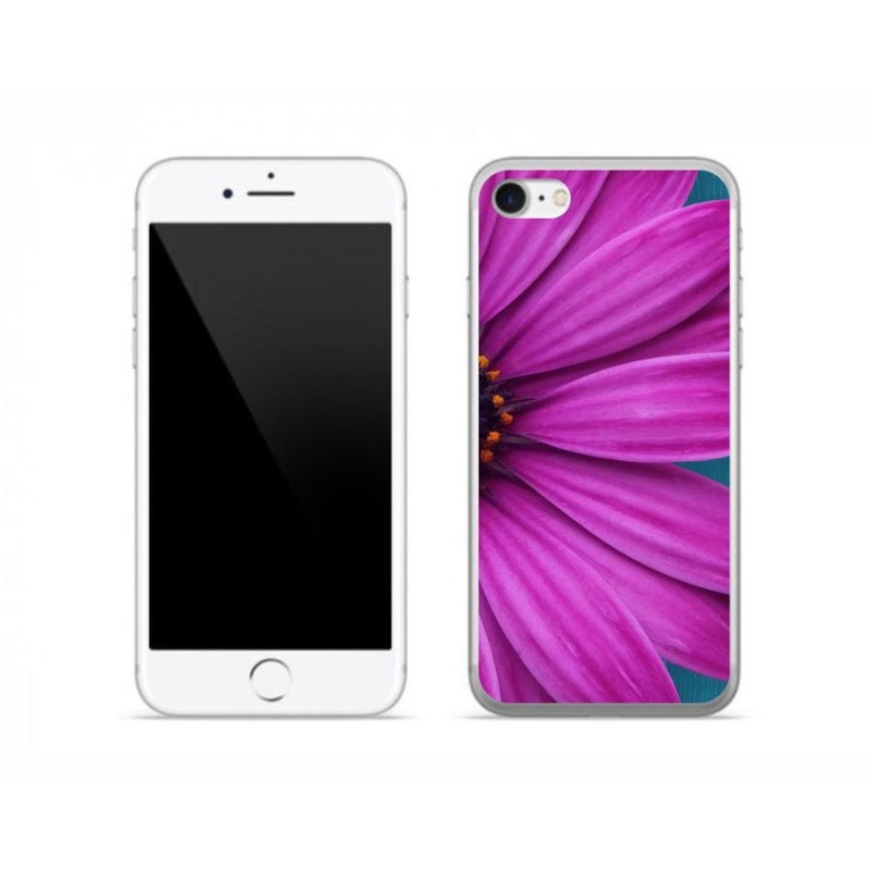 Gél tok mmCase iPhone 7 készülékhez - lila százszorszép