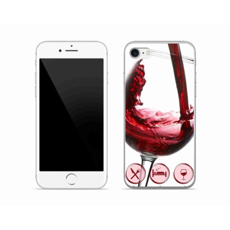 Gél tok mmCase iPhone 7 készülékhez - borospohár piros
