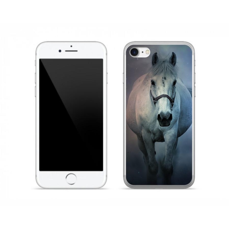 Gél tok mmCase iPhone 8 készülékhez - futó fehér ló