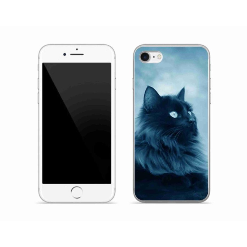 Gél tok mmCase iPhone 8 készülékhez - fekete macska 1