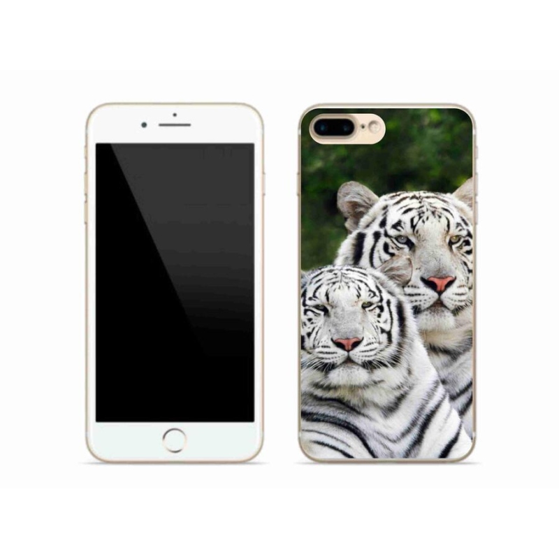 Gél tok mmCase iPhone 8 Plus készülékhez - fehér tigrisek