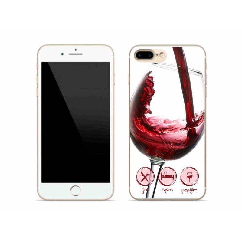 Gél tok mmCase iPhone 8 Plus készülékhez - borospohár piros